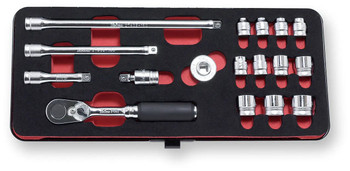 Koken 2286Z, 1/4 Sq. Dr. 17 Piece Z-Series 6-Point Metric Socket set  4-14mm
