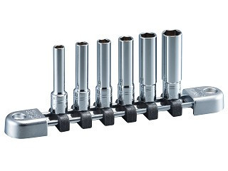 Nepros NTB2L06BA, 1/4"sq. Deep Socket Set (6pt.) SAE (6pcs.)