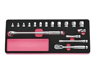 Nepros NTB317A, 3/8"sq. Socket Wrench Set (6pt.) Metric (17pcs.)