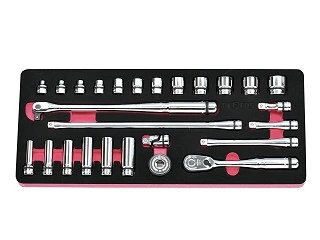 Nepros NTB3X26A, 3/8"sq. Socket Wrench Set (6pt.) Metric (26pcs.)