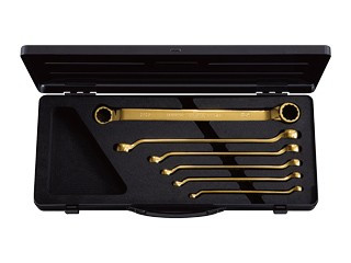 Nepors NTM506GL, 45° x 6° Glasses Wrench Set (6 pcs.) Artisan Gold