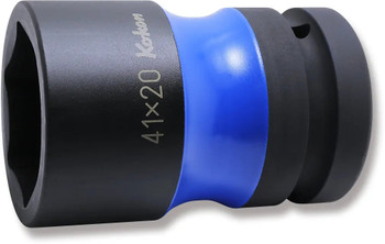 Koken PW8P-41X20, 1 Sq. Dr. Rear Wheel Nut Socket  41 x 20mm Hex x Square 87mm Color coded