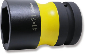 Koken PW8L-41X21, 1 Sq. Dr. Rear Wheel Nut Socket  41 x 21mm Hex x Square 105mm Long