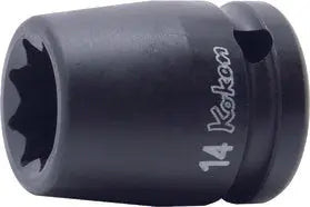 Koken 14415M-19, 1/2 Sq. Dr. Socket  19mm Double Square Length 38mm
