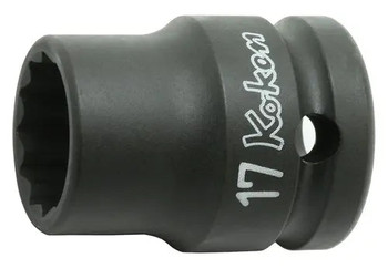 Koken 14406M-28, 1/2 Sq. Dr. Socket  28mm 12 point Length 40mm Thin walled