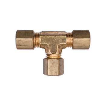 Auveco 186, Brass Union Tee 3/16 Tube Size, Pack Size: 5
