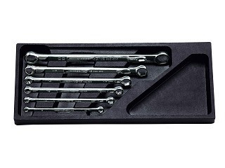 Nepros NTM106H, Flat-Type Standard Box-End Wrench Set (6pt.) Metric (6pcs.)
