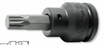 Koken 16106.16-M14, 3/4 Sq. Dr. Bit Socket XZN M14 Triple Square Length 76mm