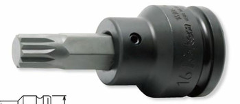 Koken 16106.16-M16, 3/4 Sq. Dr. Bit Socket XZN M16 Triple Square Length 76mm_main