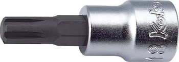 Koken 3027.100-M10, 3/8 Sq. Dr. Bit Socket Ribe-CV M10  Length 100mm