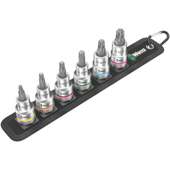 Wera 003997, Belt C 3 Torx® HF Zyklop Bit Socket Set With Holding Function, 1/2" Drive, 6 Pieces