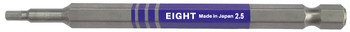 Eight tool EA-610C 2.5mm x 100, Ex-Impact High Impact Hex Bit 6.35Mm Shank 9Mm Groove Color Coded - 2.5 X 100Mm Oal Purple_main