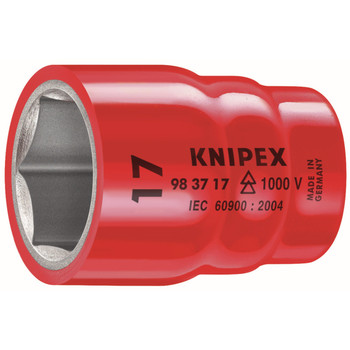 Knipex 98 37 17, Hex Socket, 3/8" Drive-1000V Insulated, 17 mm_main