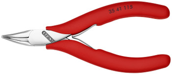 Knipex 35 41 115, 4 1/2" Electronics 45° Angled Pliers-Half Round Tips_main