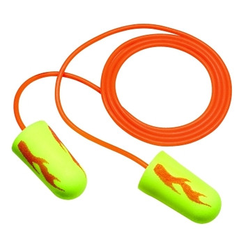 3M 311-1252, E-A-Rsoft Yellow Neon Blasts Earplugs, Corded, Poly Bag, NRR 32 dB, Regular Size, 1 Pair