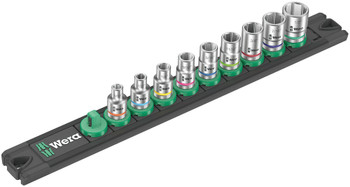 Wera 005420, Magnetic socket rail A Imperial 1 Zyklop socket set, 1/4" drive, imperial, 9 pieces_main
