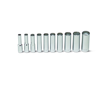 Wright tool 210, 1/4" Drive 10 Piece Set - 12 Point Deep Sockets, 3/16" - 9/16"_main