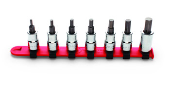 Wright tool 305, 3/8" Drive 7 Piece Set - Hex Bit Sockets w/Standard Bit, 1/8" - 3/8"_main