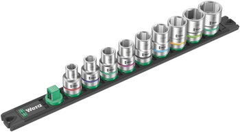 Wera 005480, Magnetic socket rail C Imperial 1 Zyklop socket set, 1/2" drive, imperial, 9 pieces_main