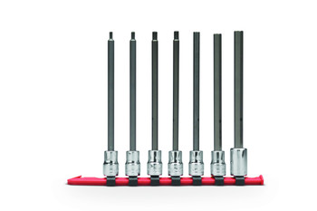 Wright tool 406, 1/2" Drive 7 Piece Set - Hex Bit Sockets w/Long Bit, 1/4" - 5/8"_main