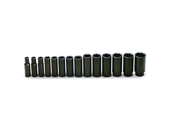 Wright tool 407, 1/2" Drive 14 Piece Set - 6 Point Deep Impact Sockets, 3/8" - 1-1/4"_main