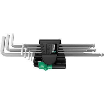 Wera 022101, 950/7 Hex-Plus Magnet 1 Magnetic L-key set, metric, chrome-plated, 7 pieces