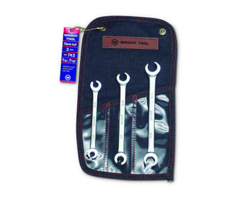 Wright tool 743, Flare Nut Wrench 3 Piece Set - 6 Point Satin 3/8" - 11/16"_main