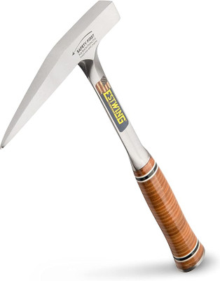 Estwing E13PM, 13 Oz Lightweight Leather Grip Rock Pick Milled Face_main