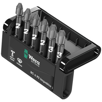 Wera 057692, Bit-Check 6 PZ Impaktor 1, 6 pieces