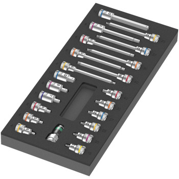 Wera 150113, 9723 Foam insert Zyklop B 3/8" bit socket set 1, 22 pieces