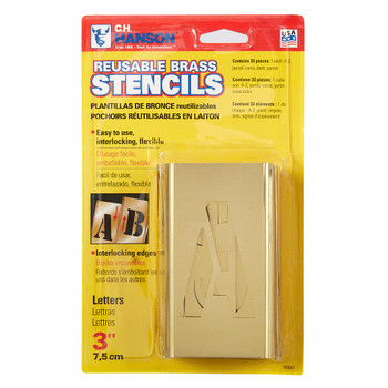 CH Hanson 10327, Stencil Set-Letter 3" Brass 33Pcs. Carded_main