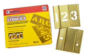 CH Hanson 10013, Stencil Set-Numbers 3" Brass 15Pcs._main