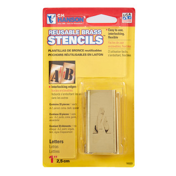 CH Hanson 10323, Stencil Set-Letter 1" Brass 33Pcs. Carded_main