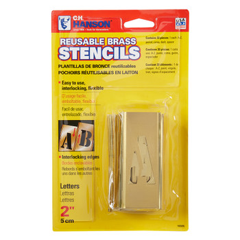 CH Hanson 10325, Stencil Set-Letter 2" Brass 33Pcs. Carded_main