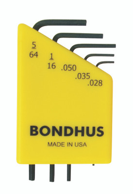 Bondhus 12243, Set 5 Hex L-Wrenches (.028-5/64") - Short_main