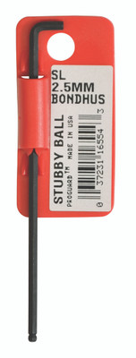 Bondhus 16554, 2.5mm Stubby Ball End L-Wrench, 1 piece_main