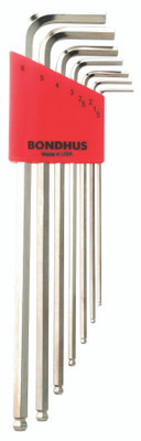 Bondhus 17092, Set 7 BriteGuard Plated Ball End L-Wrenches 1.5-6mm XL_main