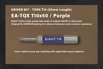Eight Tool EA-TQXB T10x50, Torx Bit For Torque Control Adaptor- T10 50mm Length / Purple