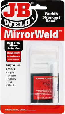 JB Weld 33701, MirrorWeld, .2 fl. oz Rear View Mirror Adhesive & Accelerator_main