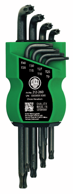 KUKKO 212-260, TX-Angle Screwdriver Set with Key Sizes 9, 10, 15, 20, 25, 27, 30, 40_main