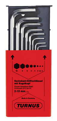 KUKKO 214-200, Short Allen key set with ball head, 2, 2,5, 3, 4, 5, 6, 8, 10 mm key sizes_main