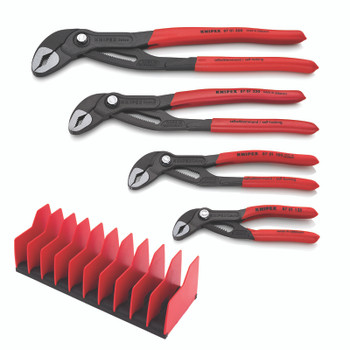 Knipex 9K 00 80 138 US, 4 Pc Cobra® Pliers Set with 10 Pc Tool Holder_main