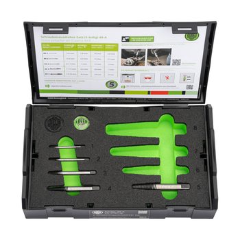 KUKKO 49-A, Screw extractor set, fine grooved, Ø 3-18 mm_main