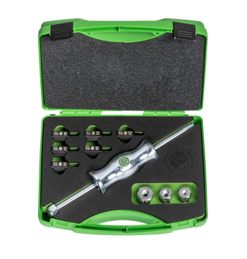 KUKKO KS-22-01, Slide hammer sets in a case with thread adapters in various sizes_main