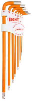 Eight Tool TLC-S7OR,  Single Color Orange Taper Head Hex Key 7Pcs.  1.5-6mm Set_main