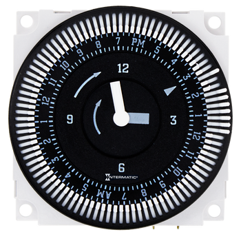 Intermatic FM1QTUZ-120U, 24-Hour 120V Electromechanical Panel Mount Timer Module with Battery Backup, 15 Minute Intervals, 21A, SPDT_main