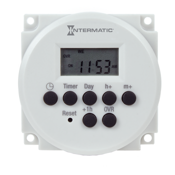 Intermatic FM1D20-LV-U, 24-Hour or 7-Day 12/24 VDC, 24 VAC Electronic Panel Mount Module, 15 A, 20 Setpoint Programs, SPDT_main