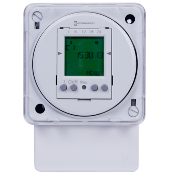 Intermatic FM1D50A-120, 24-Hour or 7-Day 120V Electronic Surface/DIN Rail Mount Module, 16A, 50 Setpoint Programs, SPDT_main