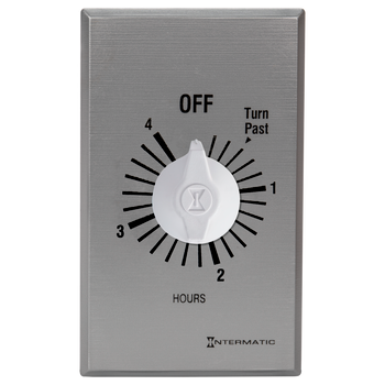 Intermatic FF34H, Spring Wound Countdown Timer, Commercial, 125-277 VAC, 50/60 Hz, SPDT, 4 Hour Max, Without Hold, Silver_main