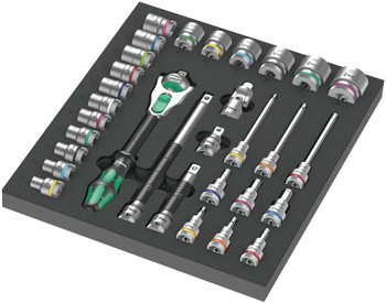 Wera 150112, 9722 Foam insert 8000 C Zyklop 1/2" ratchet set 1, 31 pieces_main